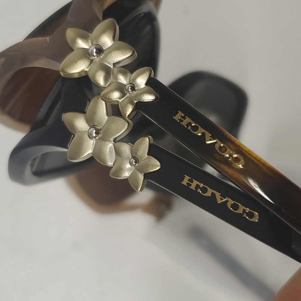 NEW Coach L1033 Integration Flower Sunglasses BLACK/ DARK GERY (4538)- Last One - Picture 6 of 9